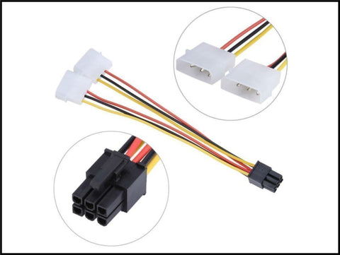 2xMolex till PCIe 6pin adapter kabel