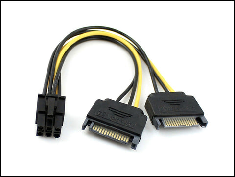 2xSATA till 6-pin PCIe ström