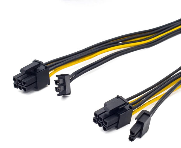 Y-kabel PCIe, 8-pin HONA till 2st 8-pin/6-pin (6+2) HANE