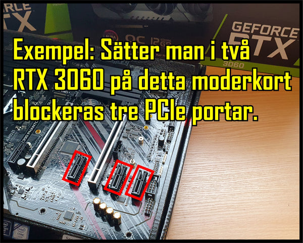 Ultra Slim PCIe Riser Adapter, använd på blockerade PCIe portar